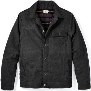 Flint and Tinder Flannel-Lined Waxed Trucker Jacket Weather Resistant Size Large
